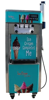 3 Flavors Soft Ice Cream Machine Digital Ice Cream Maker 110V Wheels 20-30L/h • $1743.70