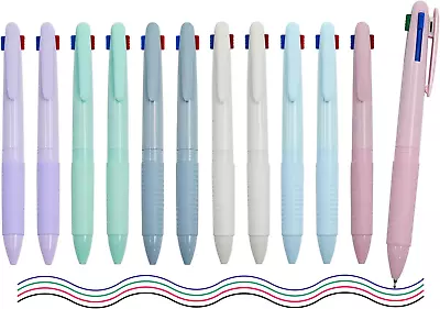 Multicolor Ballpoint Pen 12 PCS Retractable Ballpoint Pens 4 In-1 Pen Multi Co • $9.99