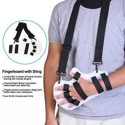 Finger Orthotics Fingerboard With Sling Stroke Hand Splint Training Support SG5 • £11.03