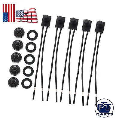 5pcs 12V 4  Wire Leads Waterproof On-Off Push-Button Switch For Motorcycle Car • $8.98