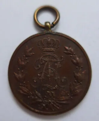 £20.98 • Buy German Reich Saxony Friedrich August Medaille- Bronze Medal