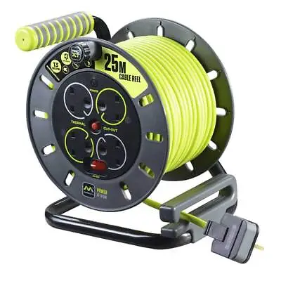 Masterplug OMU25134SL Pro XT 4 Gang Medium Open Cable Reel With Switch And LED • £46.86