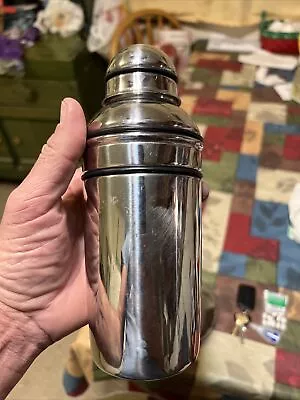 Vintage 3 Pc  Stainless Steel Onedia Drink  Cocktail Shaker Strainer Top Martini • $12.99