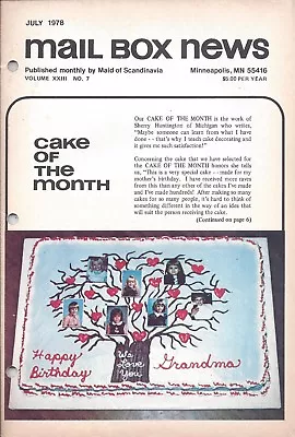Vintage Cake Magazine Mail Box News July 1978 Maid Of Scandinavia • $4.99
