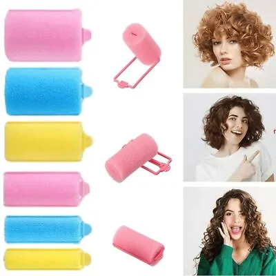 6-14PCS Hair Styling Rollers Curlers Twist No Heat Sponge Foam Cushion Heatless • $10.28