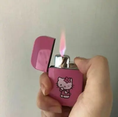 $16.88 • Buy Ultra Thin Hello Kitty Pink Flame Jet Turbo Inflatable Ladies Cigarette Lighter