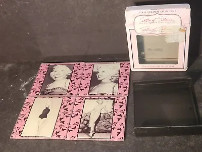 Marilyn Monroe Coasters Set 4 Pc. Bernard Of Hollywood Lucite Glass Vintage • $19.99