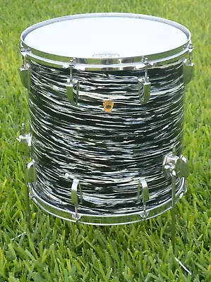 1969 Ludwig Drum Co 16  FLOOR TOM In BLACK OYSTER PEARL For YOUR DRUM SET! I925 • $1124.95