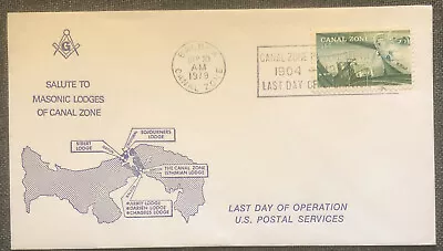 £4.99 • Buy FDC Special Stamp Cover Masons Masonic Canal Zone 1979 Masonic Lodges Canal Zone