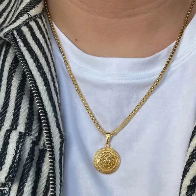 £14.90 • Buy 18K Medusa Pendant Necklace, Greek Mythology Gold Necklace, Greek Style Pendant