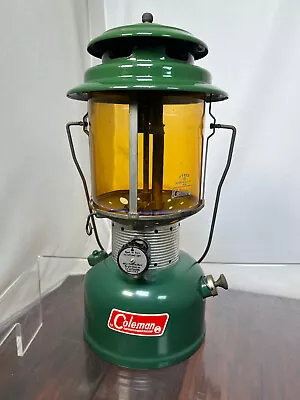 Vintage Green Coleman 220F Adjustable 2-Mantle Lantern Pyrex Glass USA 7/67 • $57