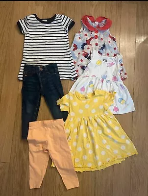 Baby Girl 18-24 Months Bundle 6 Items Dresses Jeans Leggings Gap M&S F&F • £6