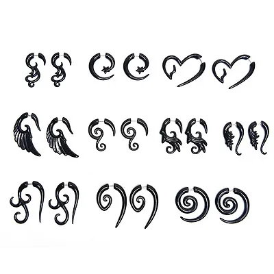Acrylic Spiral Gauge Ear Plug Fake Cheater Stretcher Flesh Earrings Piercing -wq • £4.13