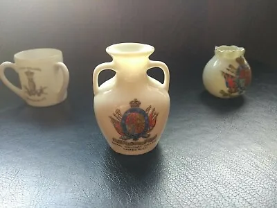 £9 • Buy 3 Crested China ,royal Military College, Camberley, 1 Goss 1 Arcadian 1 Unmarked