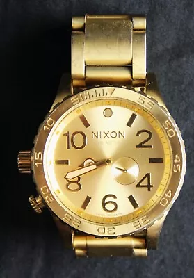 NIXON THE 51-30 CHRONO Simplify GOLD TONE Chronograph Wristwatch & NEW BATTERY • $87.41