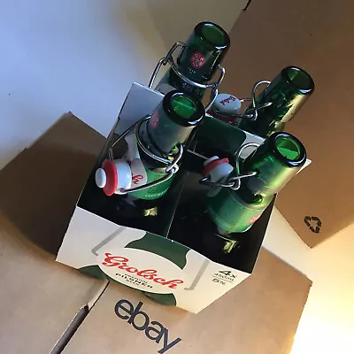 $5.36 • Buy 4 Grolsch 15.2 Oz Swing Top Green Glass Beer Bottles With Red Seal Empty Bottles