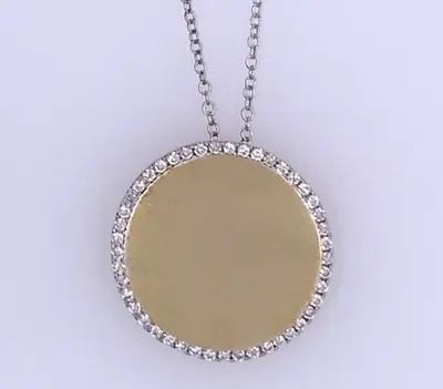 Meira T Necklace 19mm In Diameter With 0.27cttw Diamond Rim 14k Yellow Gold • $899