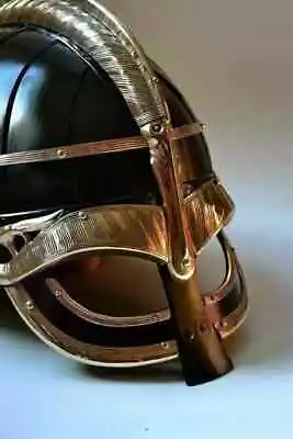 Helmet 16 Gage Steel Medieval Vendel Viking Helmet Knight Armor Norman Sca Item. • $123.71