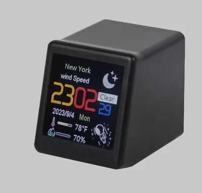Wi-Fi Enabled Desktop Smo Mini Digital Weather Clock-Type C Plugged-in • $32.91