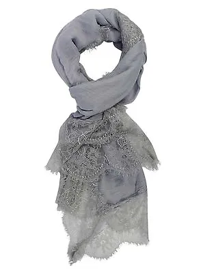 Peach Lightweight Gauze Oblong Scarf With Lace Edge • £18.99