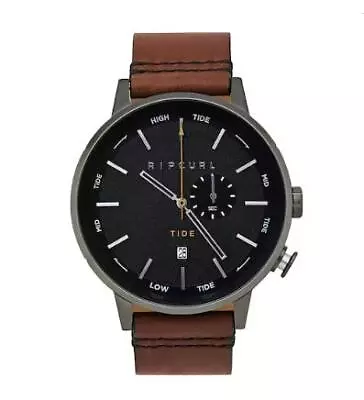 Rip Curl Mens DETROIT TIDE DIAL LEATHER SURF WATCH - A1151 Gunmetal • $399.99