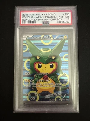 $1100 • Buy 2016 Pokemon Japanese XY Promo Rayquaza #231 Poncho-Wearing Pikachu PSA 8