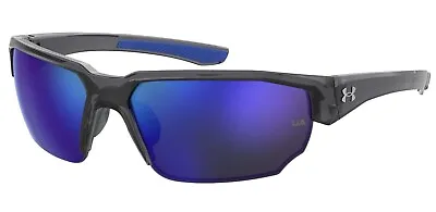 $90 Under Armour UA Blitzing Sport Sunglasses Gray Blue Lenses UA0012/S • $39.95