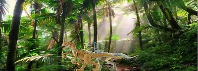 Jurassic Park World Mattel Velociraptor Dinosaur Toy Figure Diorama Backdrop #2 • $19.99