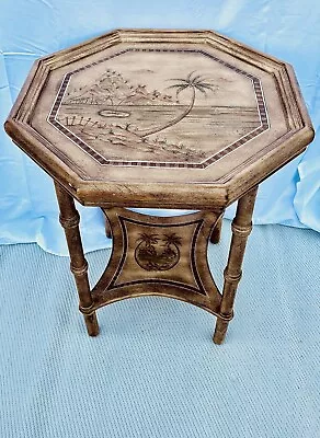 Hand Painted 20th Century Bamboo Occasional Table Excellent Condition • $85