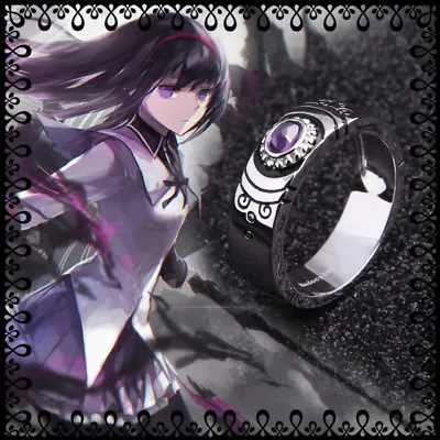 Puella Magi Madoka Magica Silver Finge Ring Akemi Homura Cosplay Prop US 8#     • $39.09