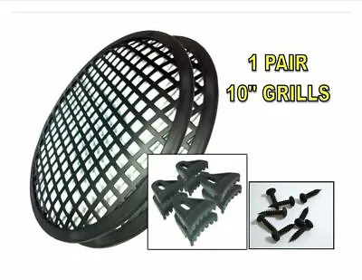 Speaker Grill 10  (1 Pair) Waffle Metal Car DJ Audio Woofer  With Screws Clips • $14.95