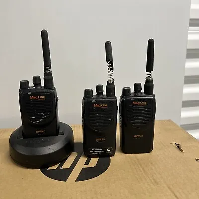 Lot Of(3) Motorola BPR40 Mag One Or BC130  8 Or 16 Channel Radio Handheld UHF • $199