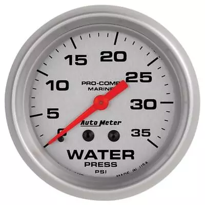 Auto Meter Water Pressure Gauge 200773-33; Marine Silver Ultra-Lite 2-5/8  • $85.12