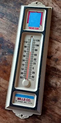 Vintage Mills Co. Pancake Flour Metal Thermometer St. Joseph MO • $22.50