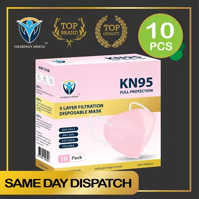 10Pcs KN95 N95 P2 Disposable Face Mask Respirator Protective Masks 5 Layer-PINK • $12