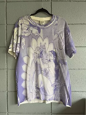 Vintage RARE Archaic Smile Purple Jesus T-Shirt Short Sleeve Size L • $199