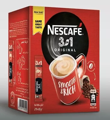 NESCAFE 3in1 Original Pack Of 18 G Pack Of 24 Instant Coffee (Ship From USA) • $18.99