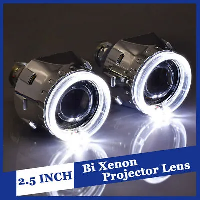 2.5   HID Bi Xenon Projector Lens Square LED Angel Eyes Retrofit Headlight DRLS • $41.98