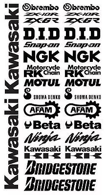 30 X Bellypan Decals Fairings Motorcycle Track RACING STICKERS Sponsor  Kawasaki • £19.95