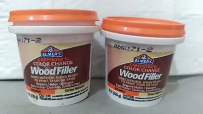 Elmer's E913 Carpenter's Color Change Wood Filler 8oz Natural ~ Lot Of 2 • $17.99