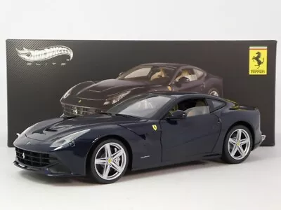 Hot Wheels Elite Ferrari F12 Berlinetta Blue 1/18 X5476 • $169.43