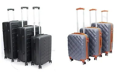 £97.99 • Buy Hard Shell  Cabin Suitcase 4 Wheel Travel Luggage Trolley Bag Lightweight