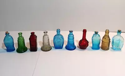 Lot Of 10 Wheaton Glass Miniature Ball & Claw Liberty Bell Fish Bottles Taiwan • $39.99