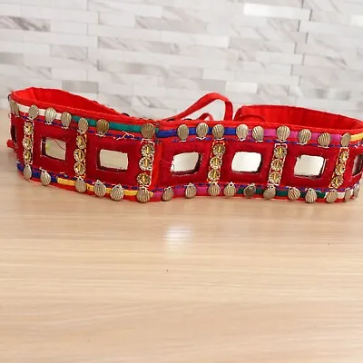 VINTAGE Navratri Belt XS Banjara Indian Traditional Kamarband Mirror Work Shell • $40.88