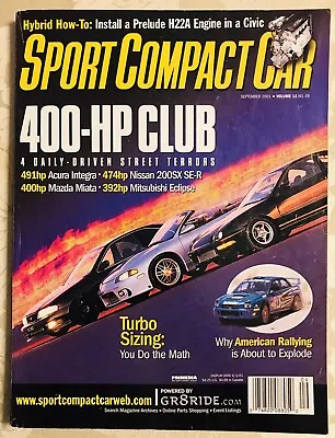 Sport Compact Car SEPTEMBER 2001 Magazine - Integra Miata Nissan 200SXPrelude • $7.38