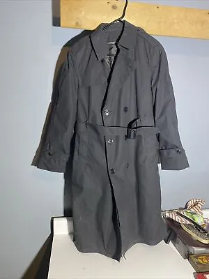 Army Trench Coat Mens 38R Black Lined DSCP Garrison Collection Military NEW • $40