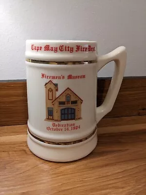 Beer Stein Mug - Vintage Cape May City Fire Dept. Firemen’s Museum Dedication • $2.99