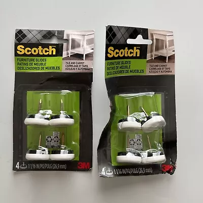 Scotch Nail In White Plastic Chair Glides 11/16in 2 Pack • $10.33