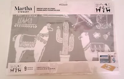 Martha Stewart Crafts Adhesive Laser Cut Llamas Cactus Stencil 12x7” • $13