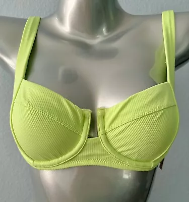 Victorias Secret Nwt Full Coverage Lime Citron Rib Unlined Bikini Swim Top • $22.99